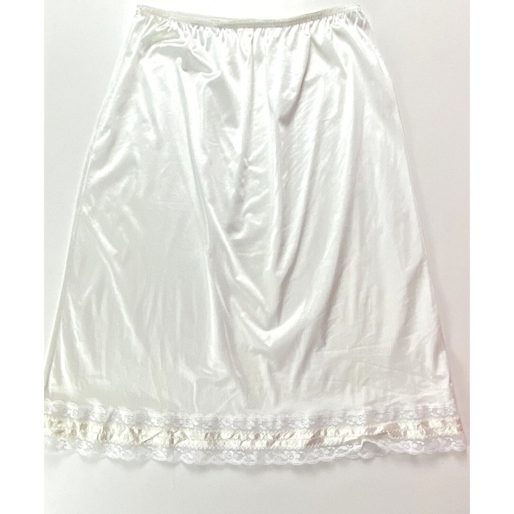 Sopré Lingerie Vintage White Nylon/Lace Skirt Slip Size 18/20 Made in U.S.A